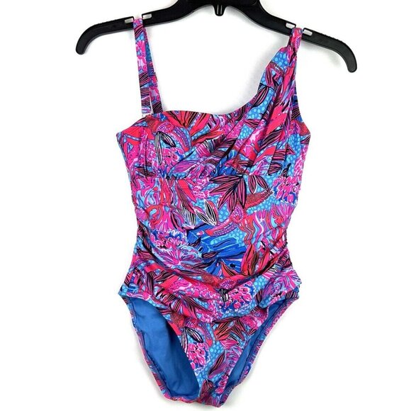 Lilly Pulitzer Women’s Blaine Blue/Pink One Piece Swimsuit Size 2
